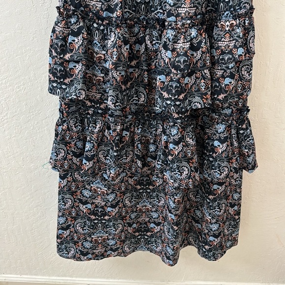 Outerknown Blue Pink Orange Tiered Maxi Skirt Side Zip Size Small / 26 Waist - Picture 5 of 10